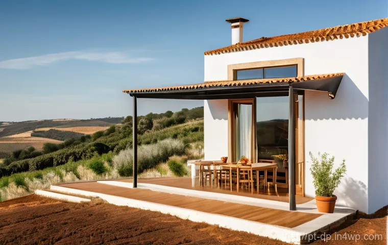 생태 지혜 생활을 위한 인식 개선 방법 - Prompt 1: A Serene, Eco-Friendly Home in the Portuguese Countryside**