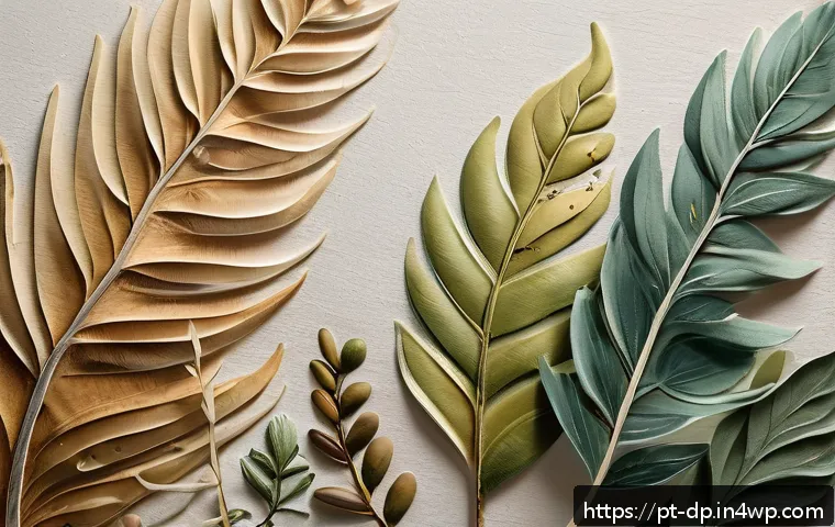 자연을 주제로 한 작품 만들기 - A mixed-media artwork featuring a canvas textured with natural elements such as pressed dry leaves, ...